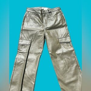 Women's Vegan Leather Cargo Pants